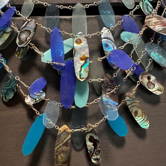 Kendra Scott Multi-Color Blue and Turquoise Gold Necklace - Picture 2 of 2